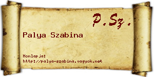 Palya Szabina névjegykártya